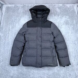 Eddie Bauer Noble Down Parka Jacket Womens Medium Puffer Winter Coat Hooded Gray